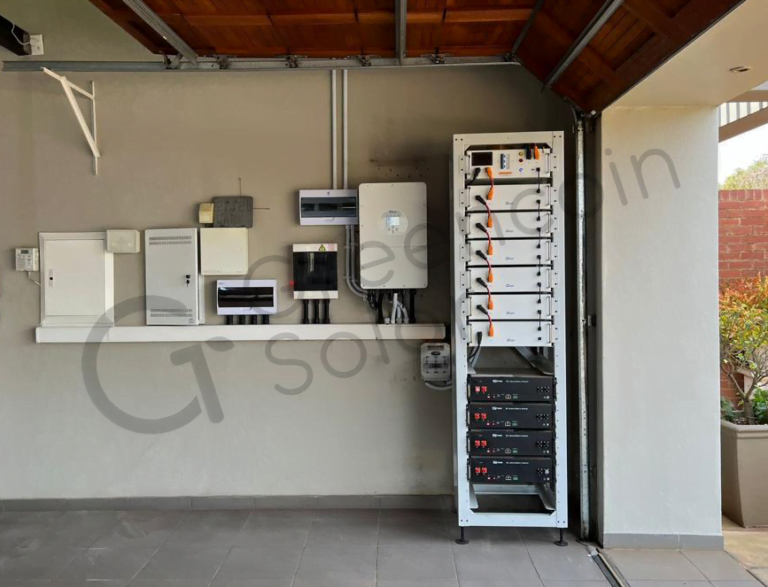 Solar inverter, distribution boards and battery rack