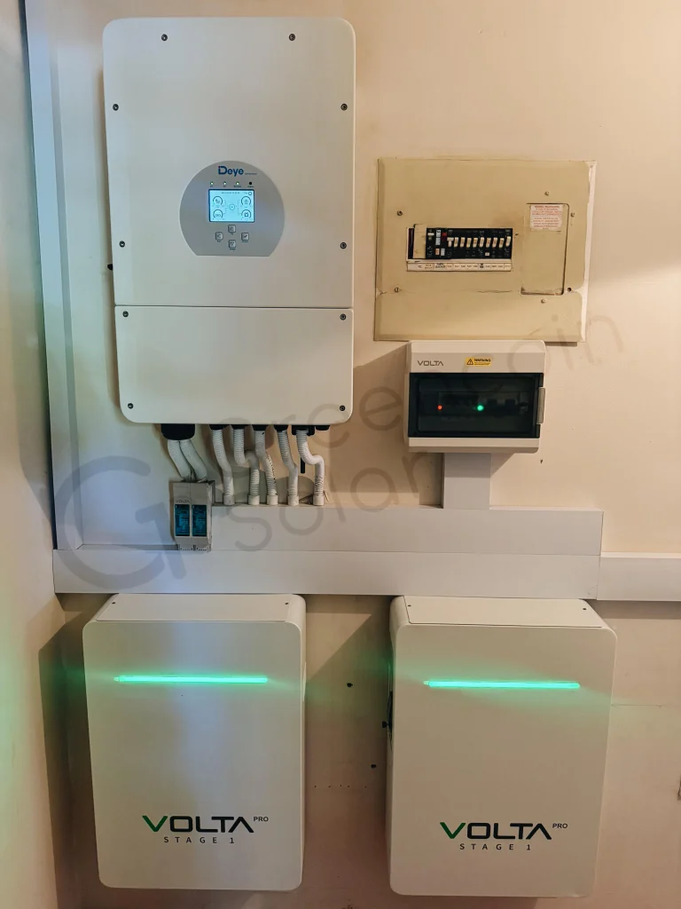 Solar inverter and two batteries
